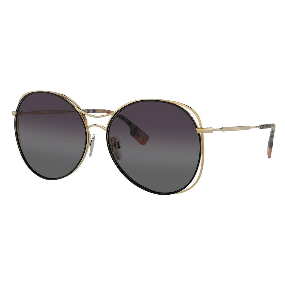 NEW BURBERRY be3105 sunglasses in gold and black - Picture 1 of 3